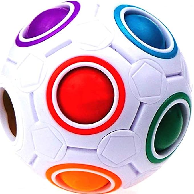 3D MAGIC RAINBOW BALL PUZZLE FIDGET CUBE EDUCATIONAL TOYS GIFTS STOCKING FILLER FOR KIDS ADULT HOLIDAY HOME INDOOR GAMES, MULTI, 3PCS - Image 1